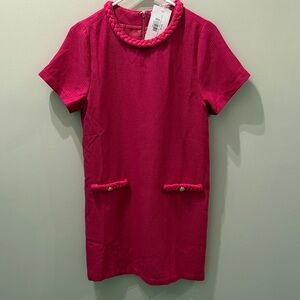 Avara Pink Short Sleeve Dress with Braided Trim